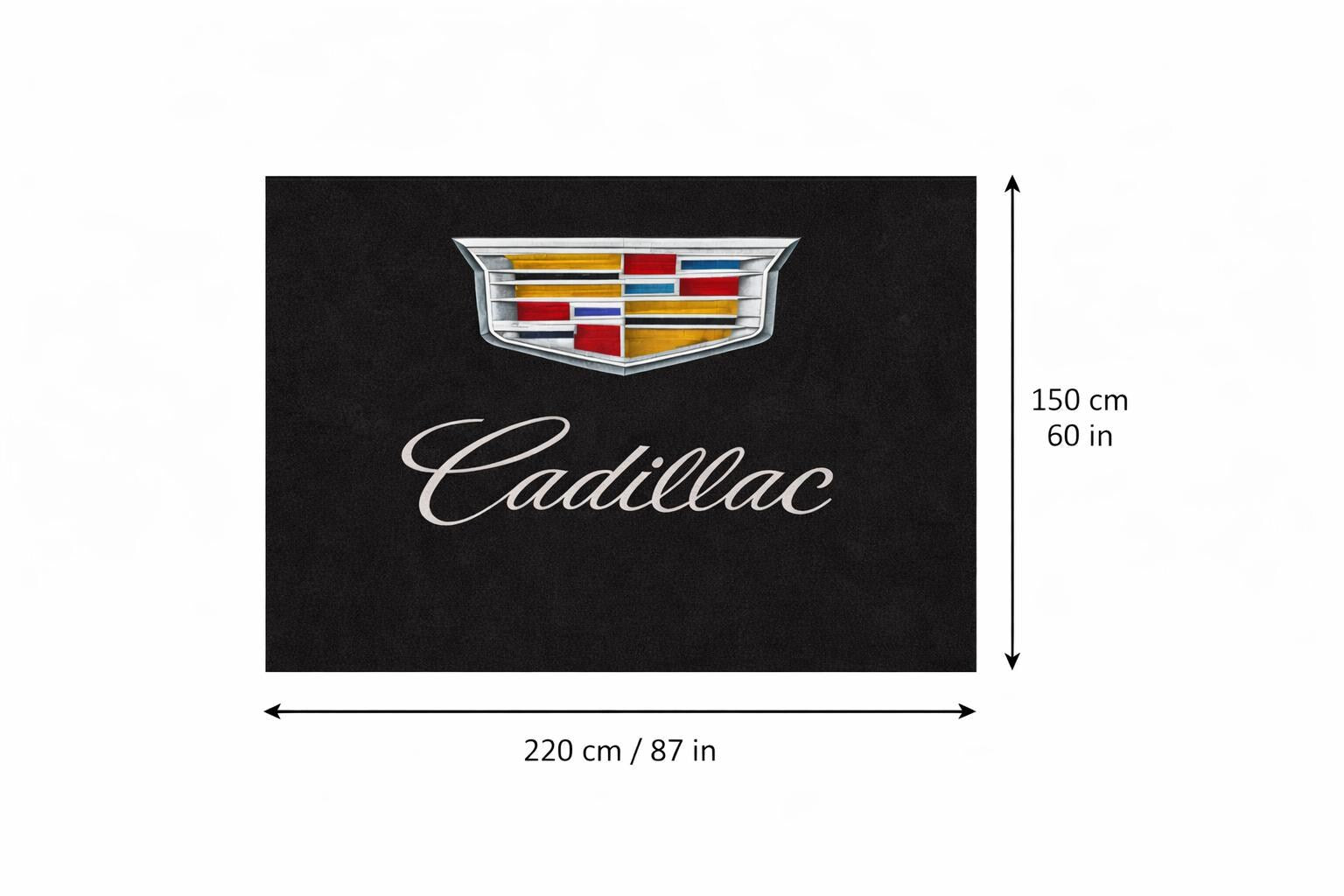 Cadillac Garage Floor Mat - 5x7 ft (60x87") Non-Slip Area Rug / Wall Decor