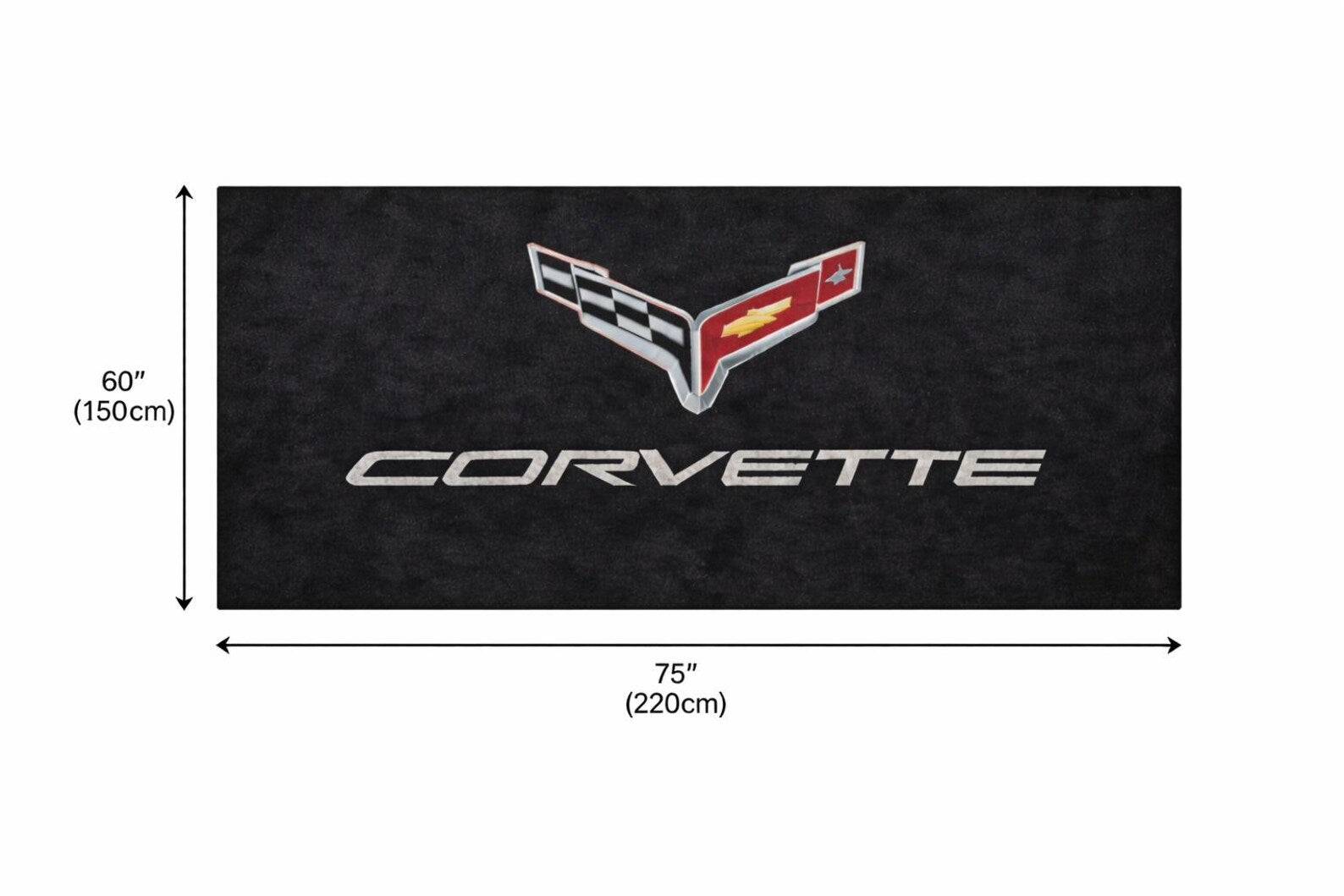 Corvette C7 Garage Floor Mat - 5x7 ft (60x75") Non-Slip Area Rug / Wall Decor