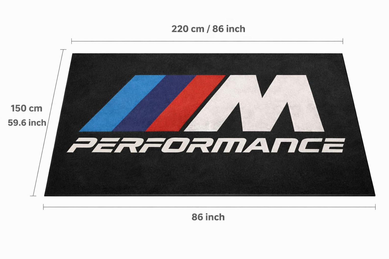 BMW M Performance Garage Floor Mat - 5x7 ft (60x87") Non-Slip Area Rug / Wall Decor