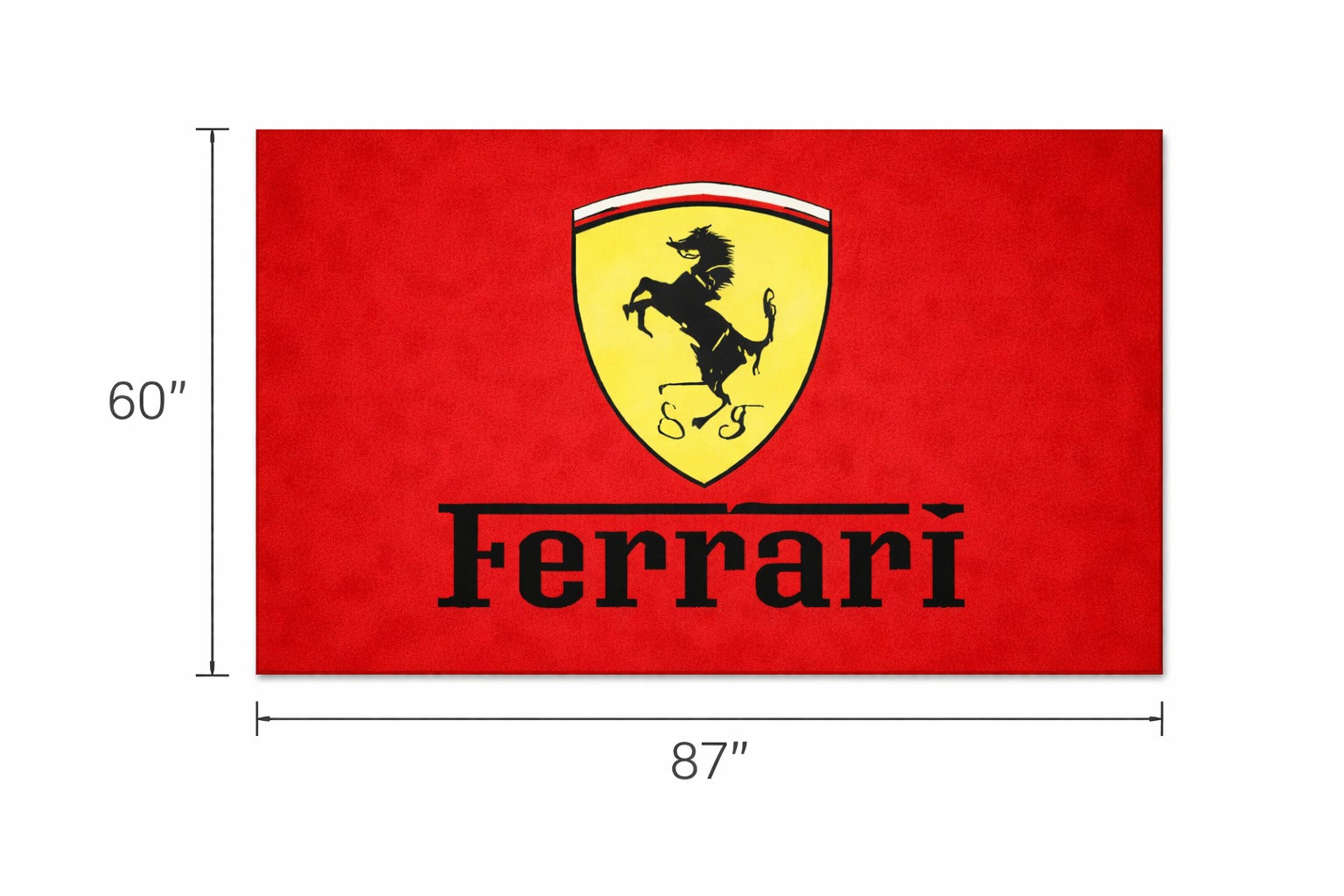Ferrari Scuderia Garage Floor Mat - 5x7 ft (60x87") Non-Slip Area Rug / Wall Decor