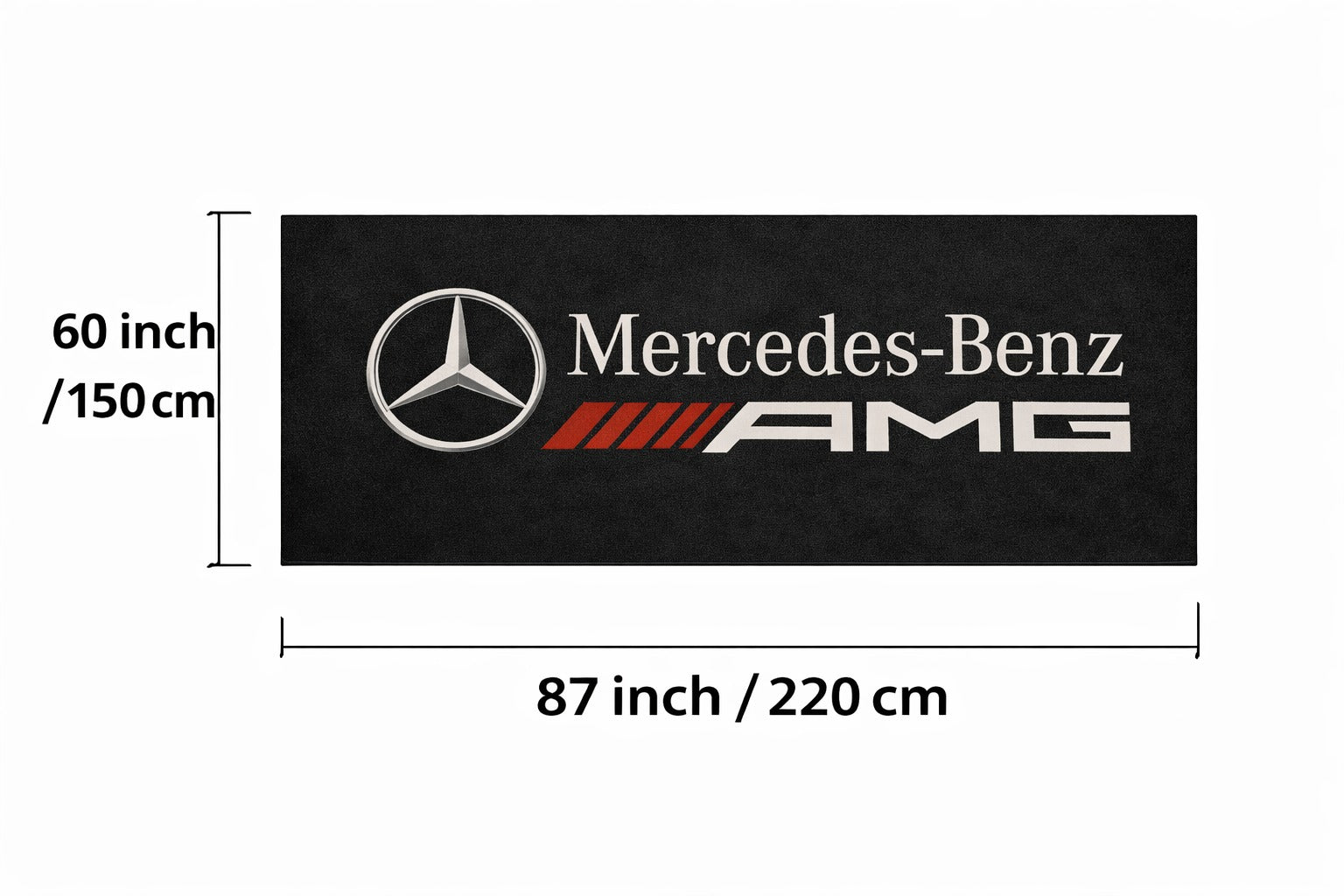 Mercedes-AMG Garage Floor Mat - 5x7 ft (60x87") Non-Slip Area Rug / Wall Decor