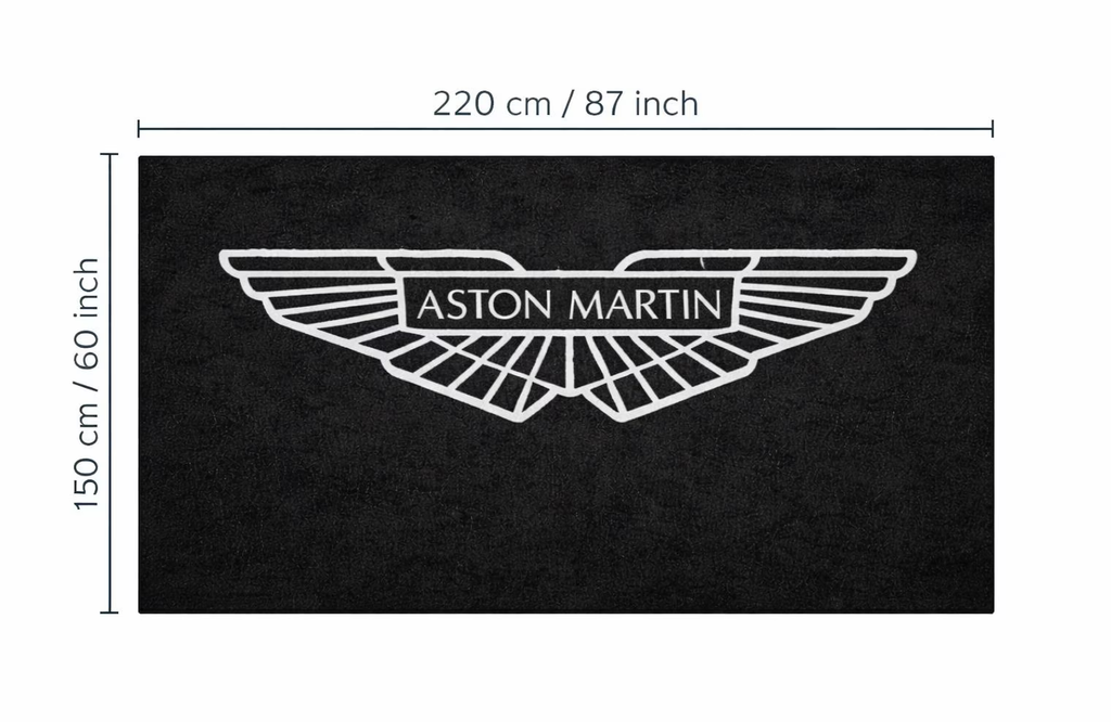 Aston Martin Garage Floor Mat - 5x7 ft (60x87") Non-Slip Area Rug / Wall Decor