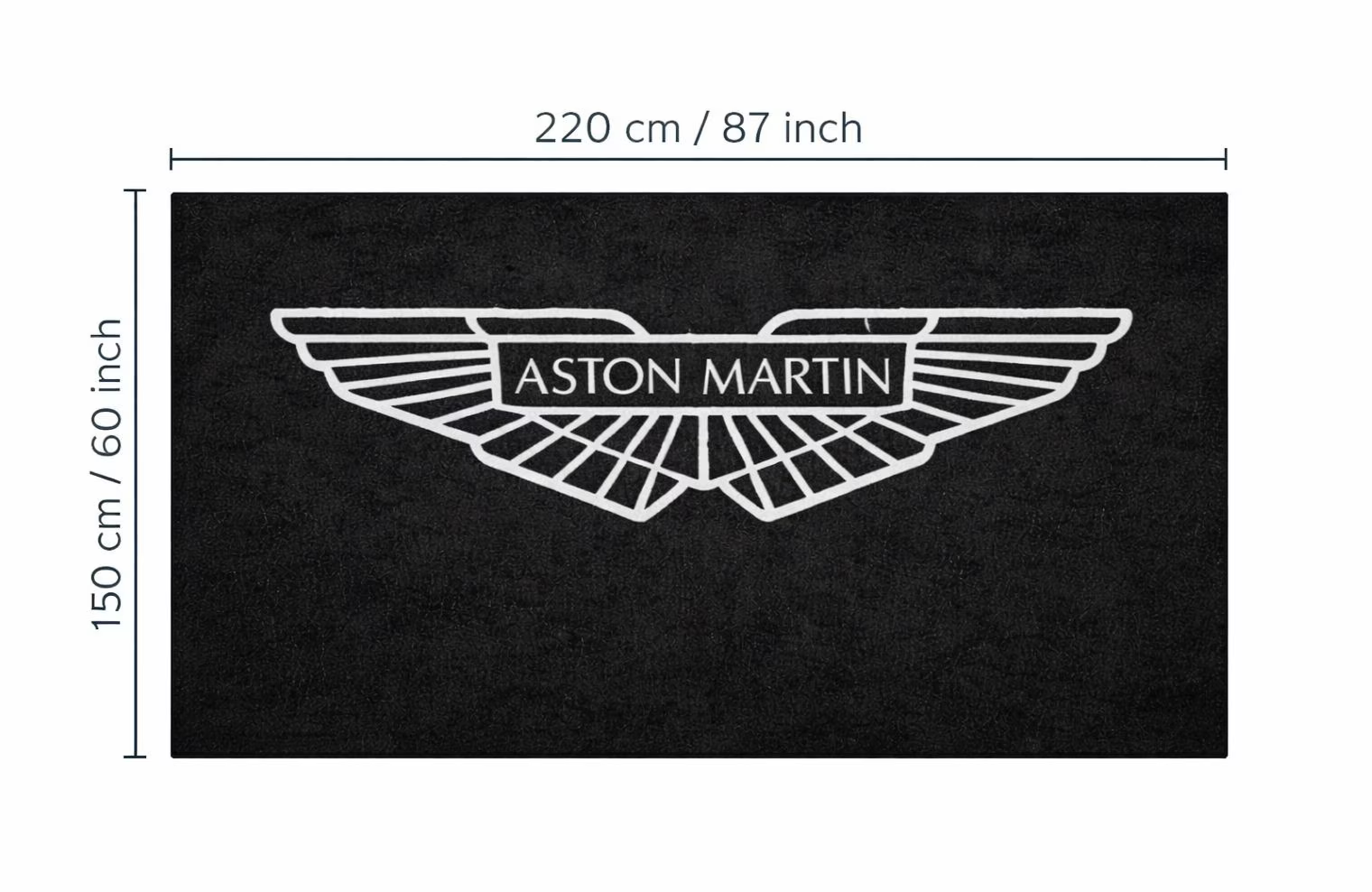 Aston Martin Garage Floor Mat - 5x7 ft (60x87") Non-Slip Area Rug / Wall Decor