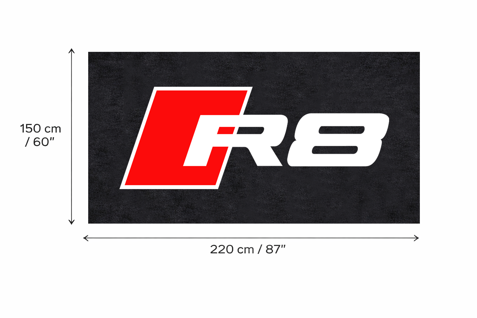 Audi R8 Garage Floor Mat - 5x7 ft (60x87") Non-Slip Area Rug / Wall Decor