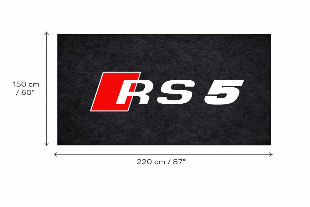 Audi RS5 Garage Floor Mat - 5x7 ft (60x87") Non-Slip Area Rug / Wall Decor