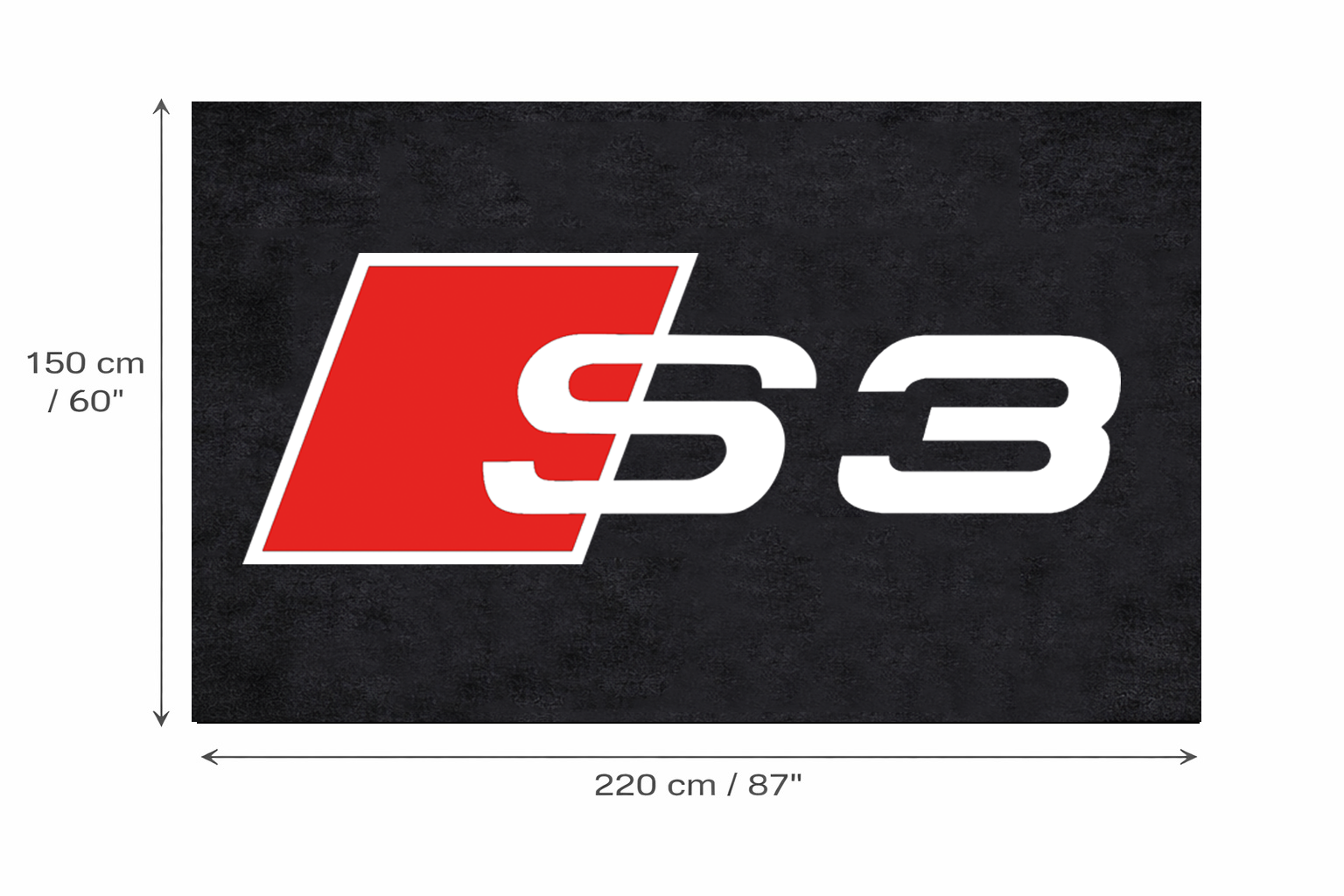 Audi S3 Garage Floor Mat - 5x7 ft (60x87") Non-Slip Area Rug / Wall Decor