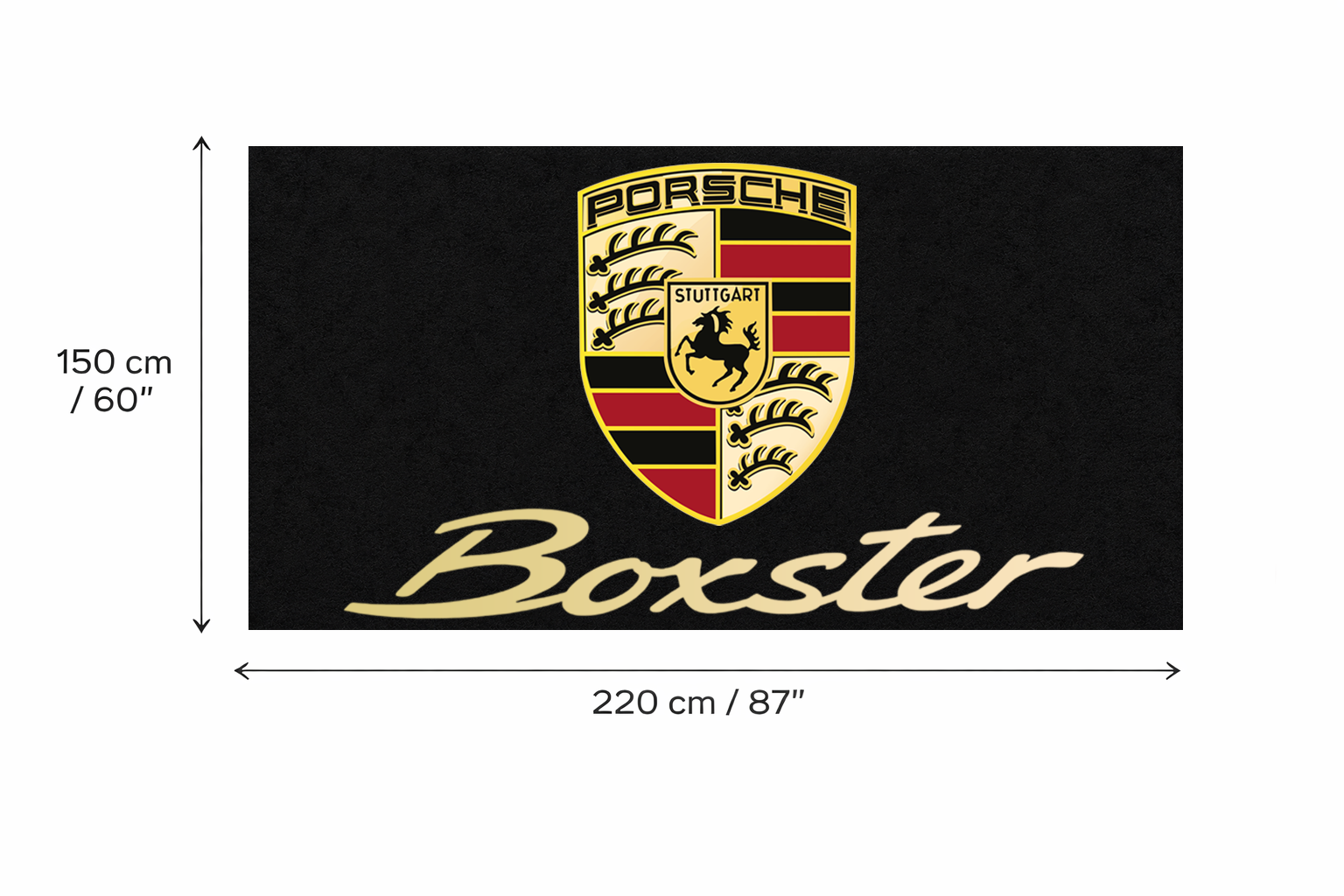 Porsche Boxster Garage Floor Mat - 5x7 ft (60x87") Non-Slip Area Rug / Wall Decor