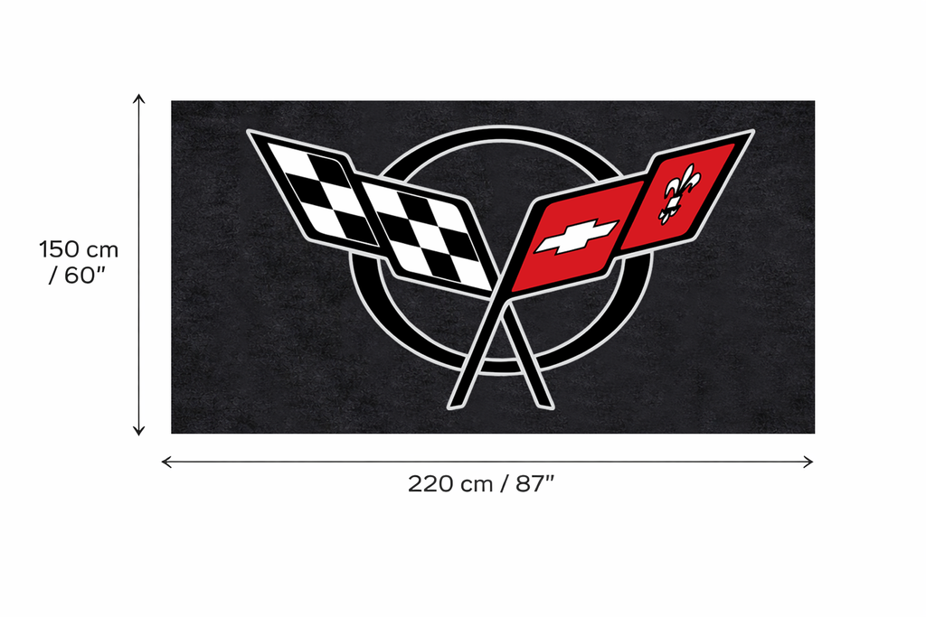 Corvette C5 Garage Floor Mat - 5x7 ft (60x87") Non-Slip Area Rug / Wall Decor