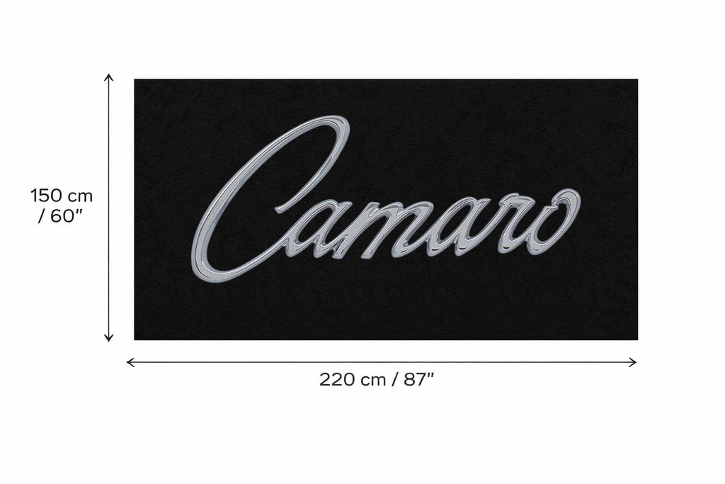 Camaro Classic Script Garage Floor Mat - 5x7 ft (60x87") Non-Slip Area Rug / Wall Decor