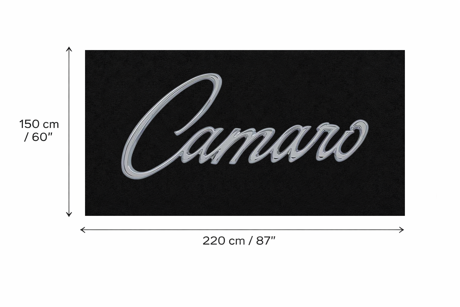 Camaro Classic Script Garage Floor Mat - 5x7 ft (60x87") Non-Slip Area Rug / Wall Decor