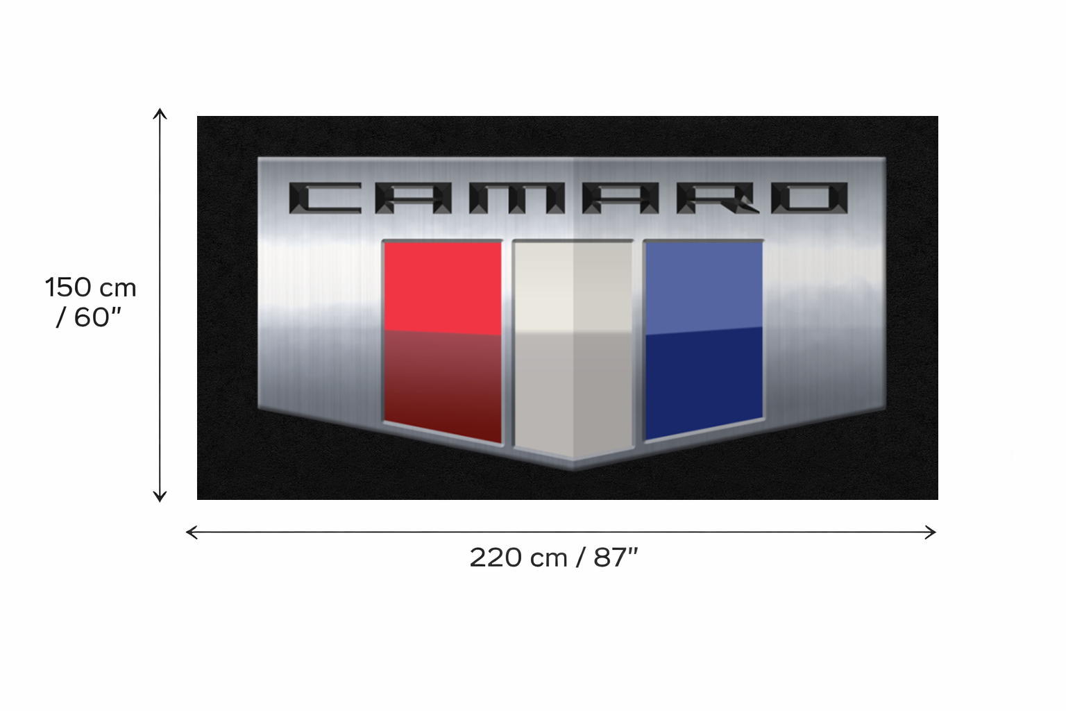 Chevrolet Camaro Garage Floor Mat - 5x7 ft (60x87") Non-Slip Area Rug / Wall Decor