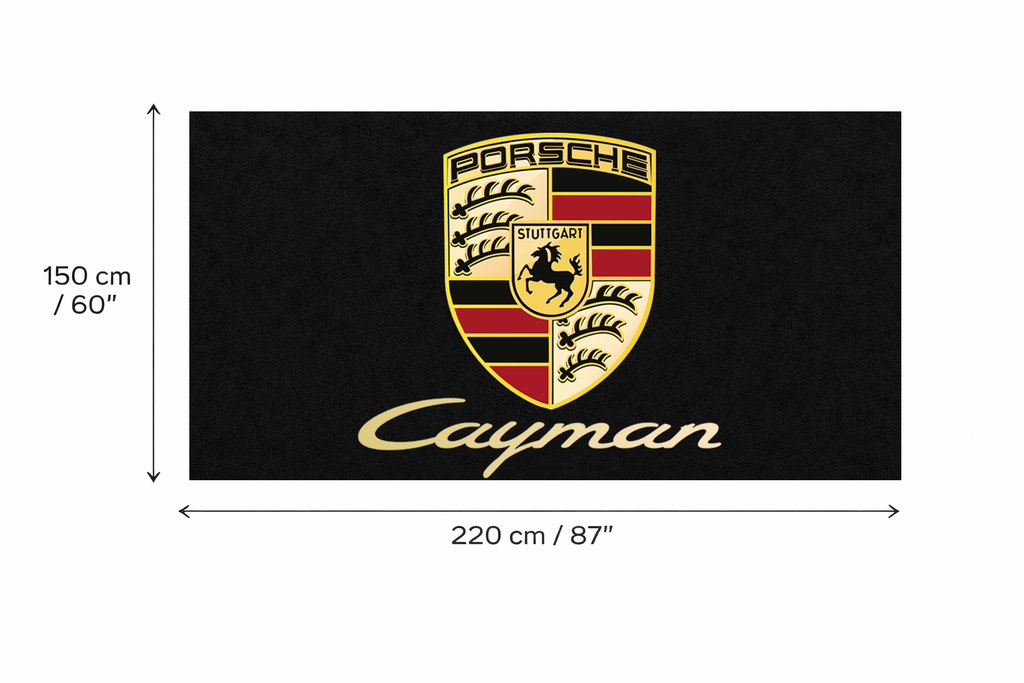 Porsche Cayman Garage Floor Mat - 5x7 ft (60x87") Non-Slip Area Rug / Wall Decor