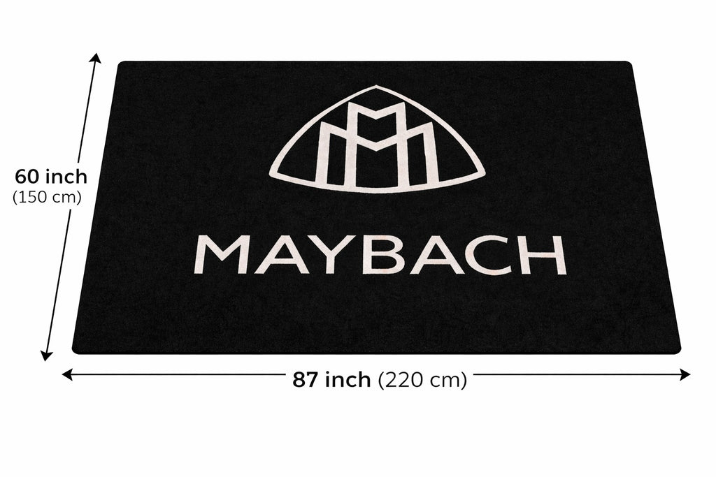 Maybach Garage Floor Mat - 5x7 ft (60x87") Non-Slip Area Rug / Wall Decor