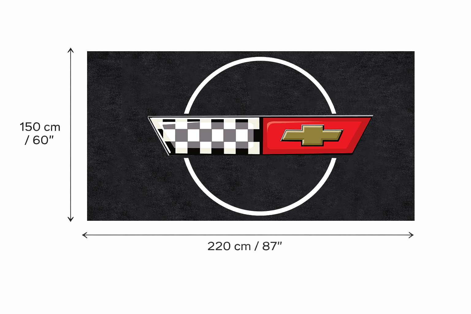 Corvette C4 Garage Floor Mat - 5x7 ft (60x87") Non-Slip Area Rug / Wall Decor