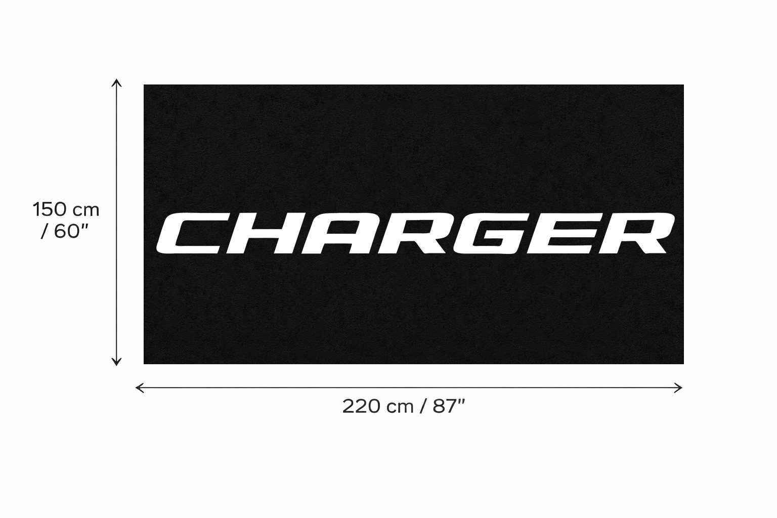 Dodge Charger Garage Floor Mat - 5x7 ft (60x87") Non-Slip Area Rug / Wall Decor