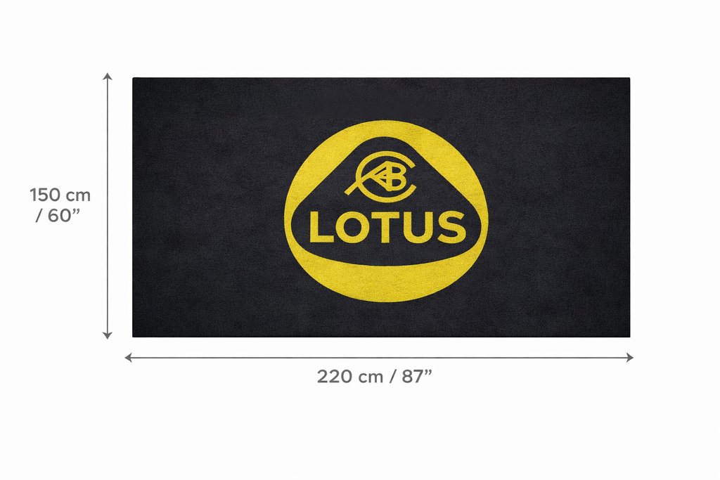Lotus Cars Garage Floor Mat - 5x7 ft (60x87") Non-Slip Area Rug / Wall Decor