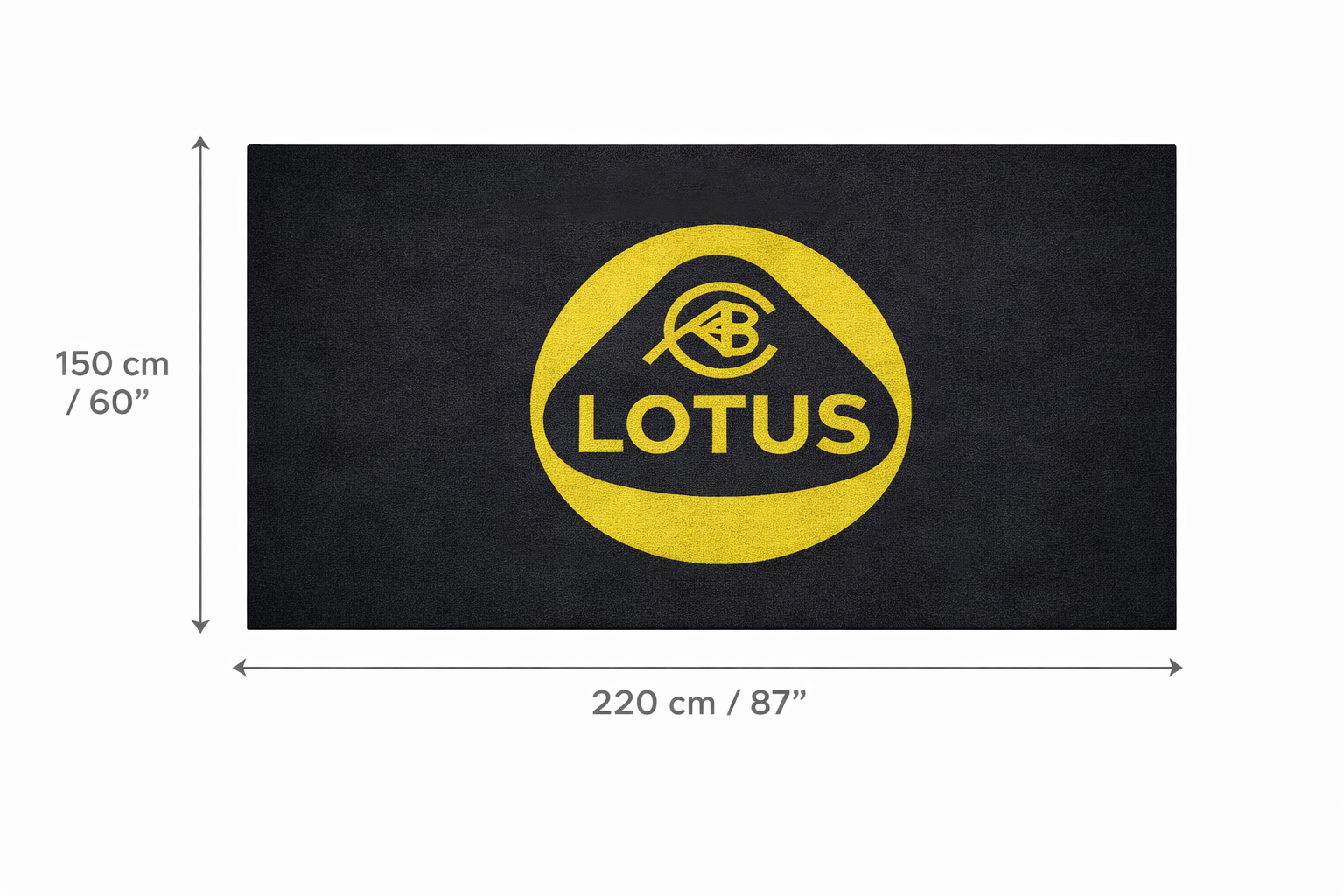 Lotus Cars Garage Floor Mat - 5x7 ft (60x87") Non-Slip Area Rug / Wall Decor