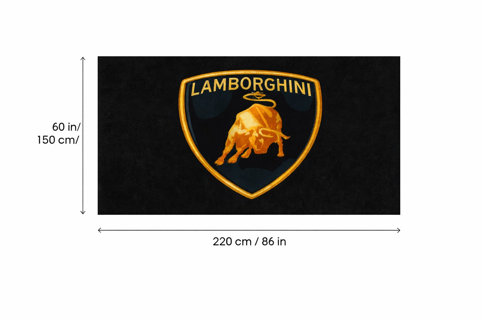 Lamborghini Garage Floor Mat - 5x7 ft (60x87") Non-Slip Area Rug / Wall Decor