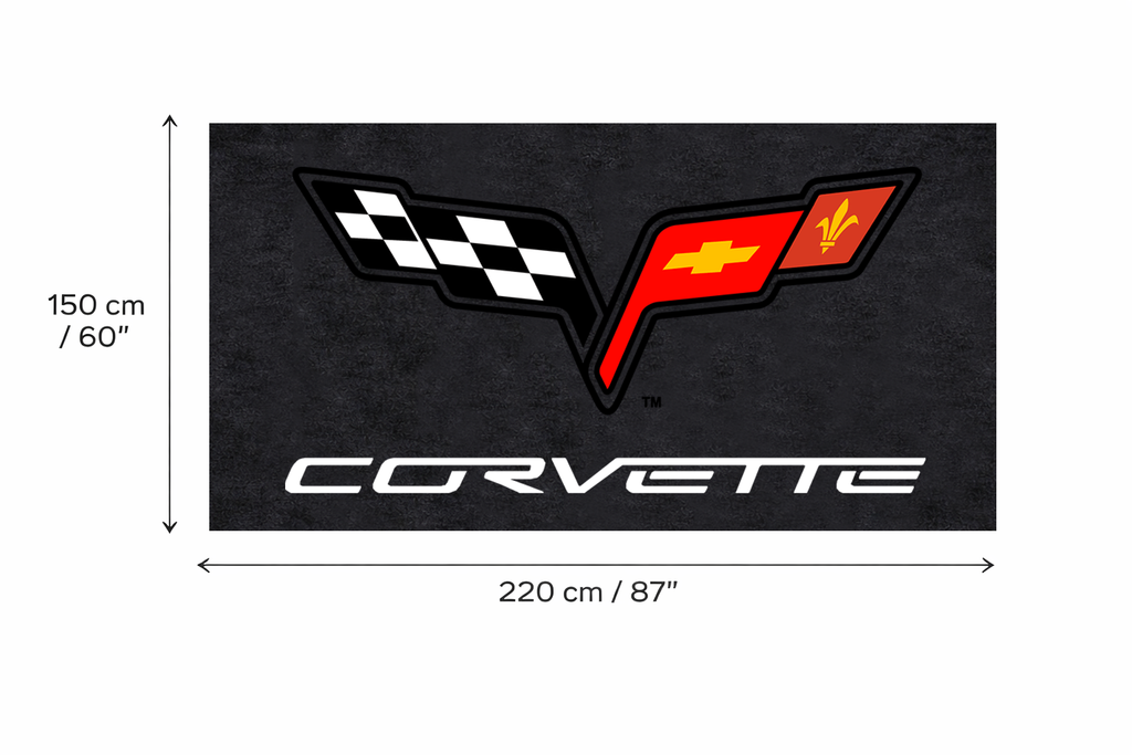 Corvette C6 Garage Floor Mat - 5x7 ft (60x87") Non-Slip Area Rug / Wall Decor