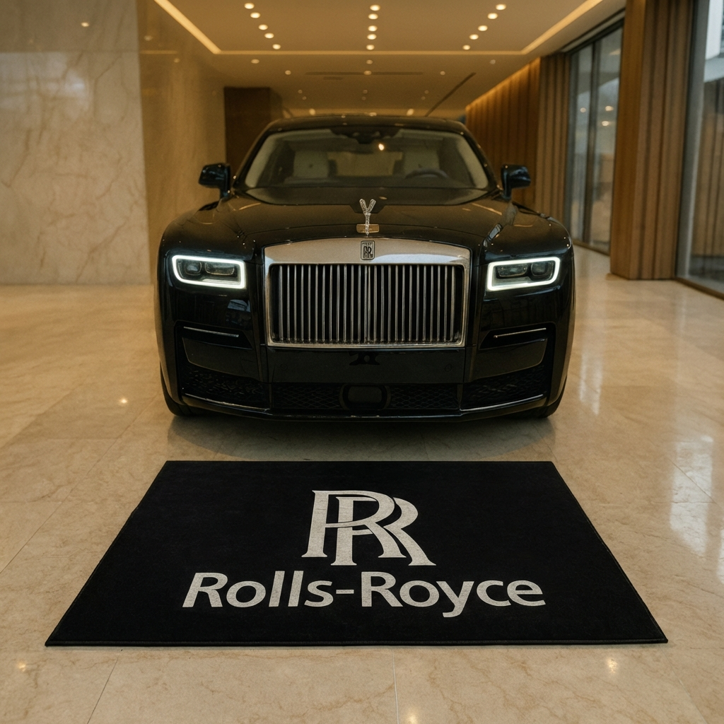 Rolls-Royce Motor Cars Luxury Garage Floor Mat - 5x7 ft (60x87") Elite Non-Slip Showroom Rug & Wall Decor