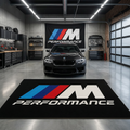 BMW M Power Performance Garage Floor Mat - 5x7 ft (60x87") Non-Slip M Logo Area Rug & Wall Decor