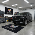 Cadillac Crest Luxury Garage Floor Mat - 5x7 ft (60x87") Premium Non-Slip Showroom Rug & Wall Decor