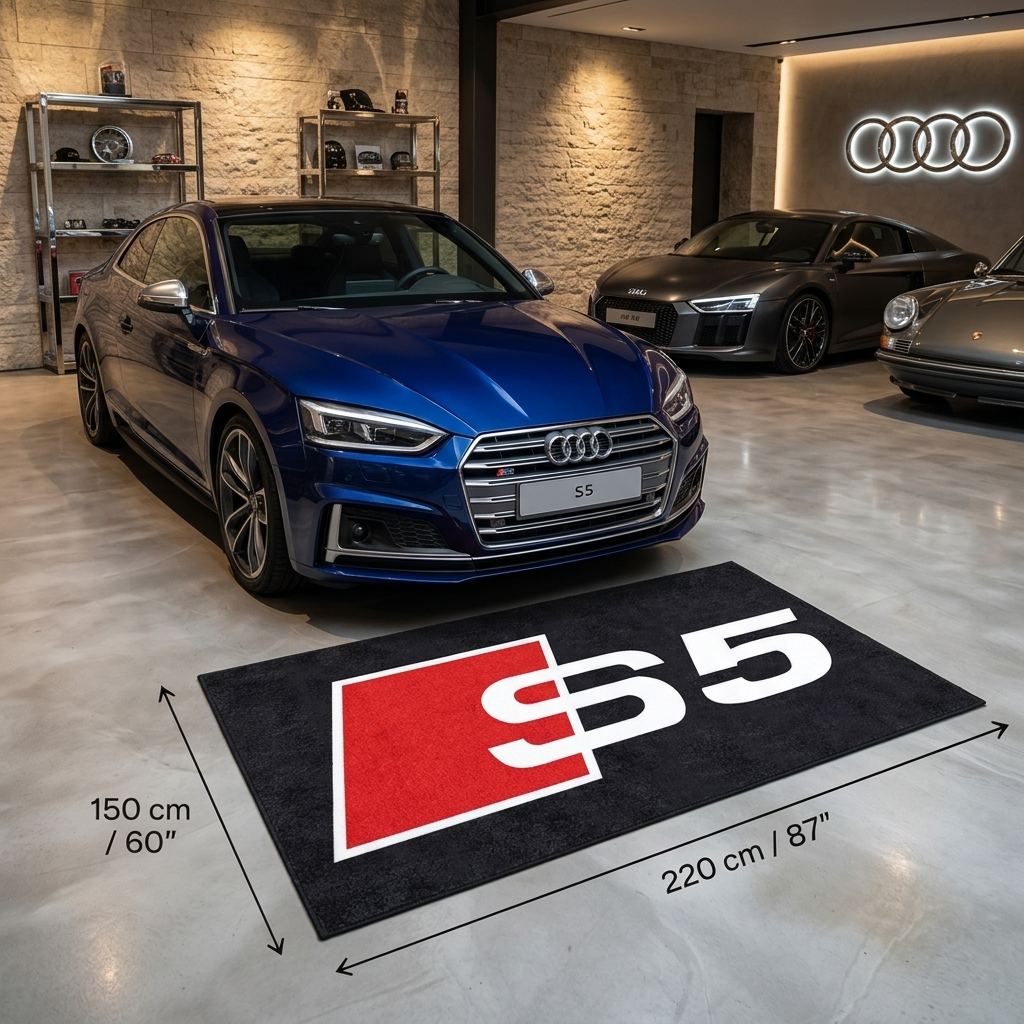 Audi S5 Garage Floor Mat - 5x7 ft (60x87") Non-Slip Area Rug / Wall Decor