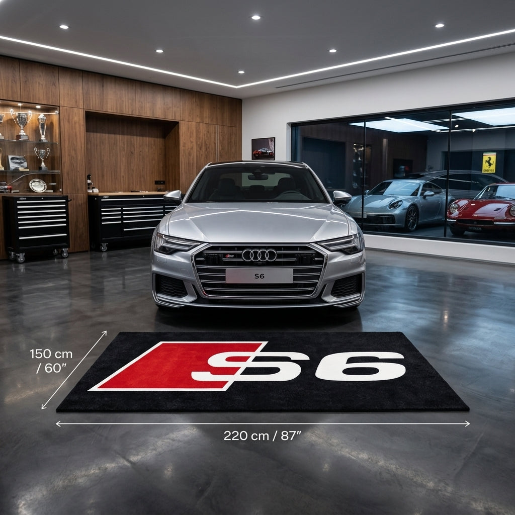 Audi S6 Garage Floor Mat - 5x7 ft (60x87") Non-Slip Area Rug / Wall Decor