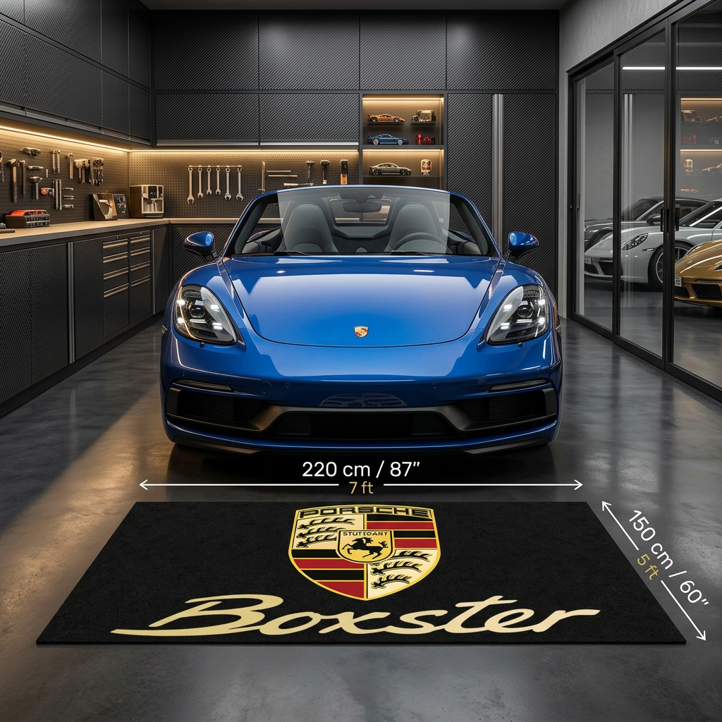 Porsche Boxster Garage Floor Mat - 5x7 ft (60x87") Non-Slip Area Rug / Wall Decor