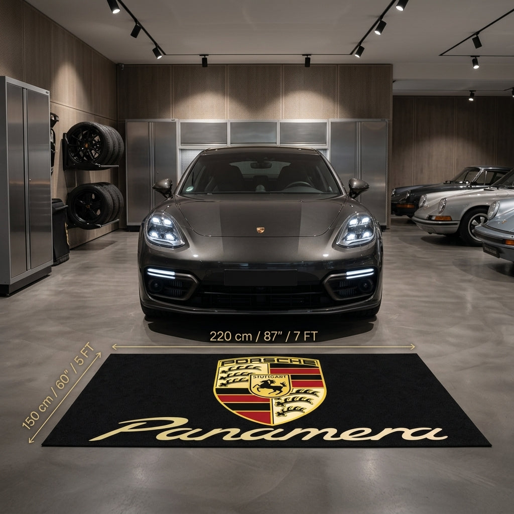 Porsche Panamera Garage Floor Mat - 5x7 ft (60x87") Non-Slip Area Rug / Wall Decor