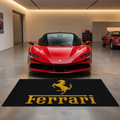 Ferrari Prancing Horse Garage Floor Mat - 5x7 ft (60x87") Non-Slip Area Rug / Wall Decor