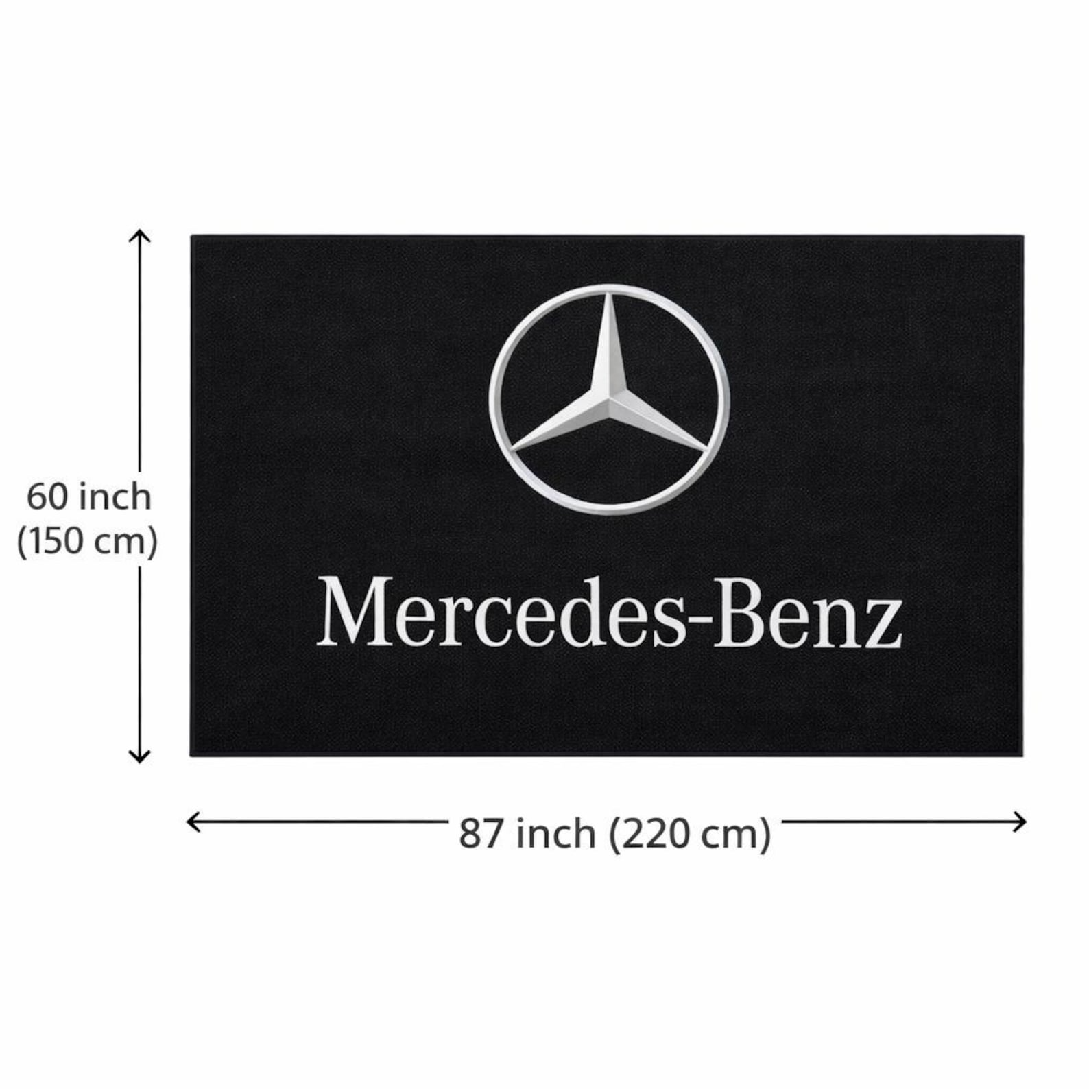 Mercedes-Benz Garage Floor Mat - 5x7 ft (60x87") Non-Slip Area Rug / Wall Decor