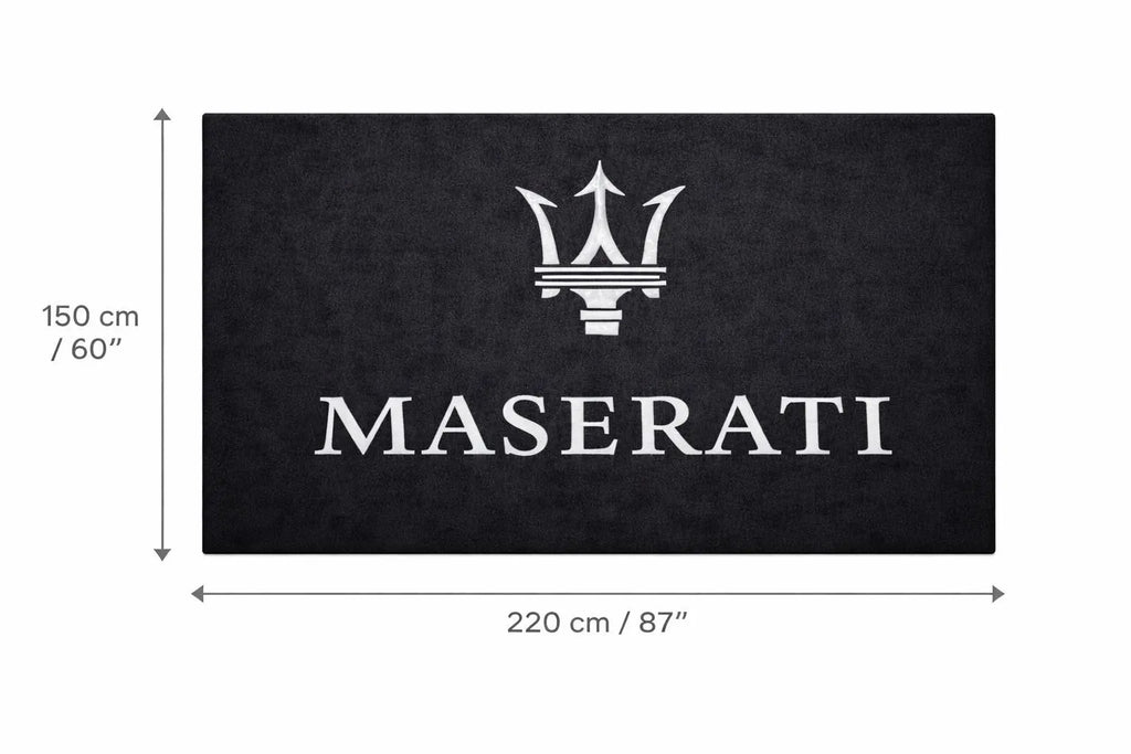 Maserati Garage Floor Mat - 5x7 ft (60x87") Non-Slip Area Rug / Wall Decor