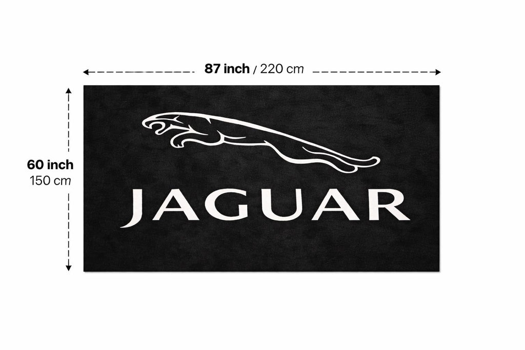 Jaguar Garage Floor Mat - 5x7 ft (60x87") Non-Slip Area Rug / Wall Decor