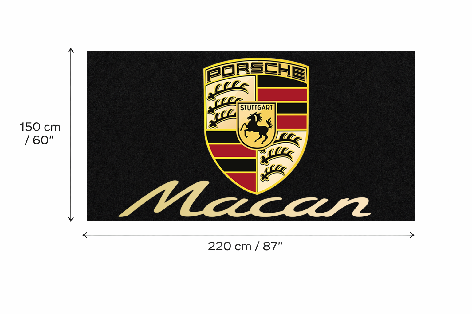Porsche Macan Garage Floor Mat - 5x7 ft (60x87") Non-Slip Area Rug / Wall Decor