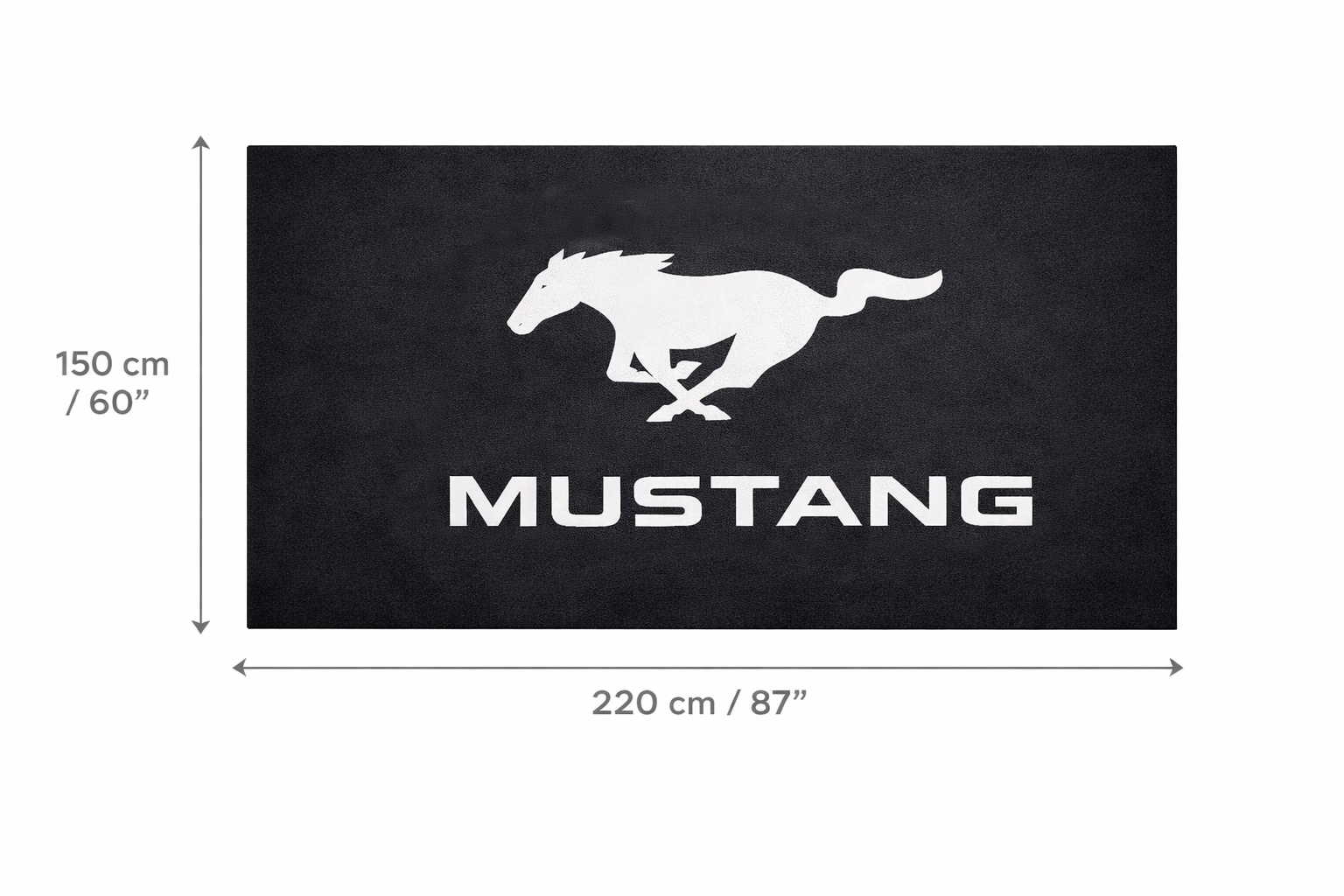 Ford Mustang Garage Floor Mat - 5x7 ft (60x87") Non-Slip Area Rug / Wall Decor