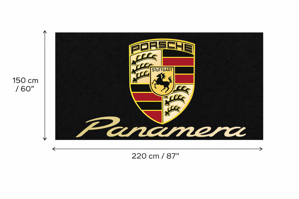 Porsche Panamera Garage Floor Mat - 5x7 ft (60x87") Non-Slip Area Rug / Wall Decor