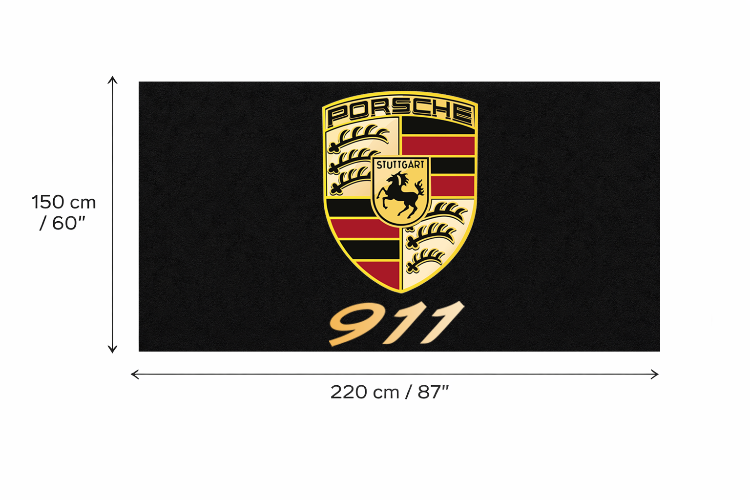 Porsche 911 Garage Floor Mat - 5x7 ft (60x87") Non-Slip Area Rug / Wall Decor