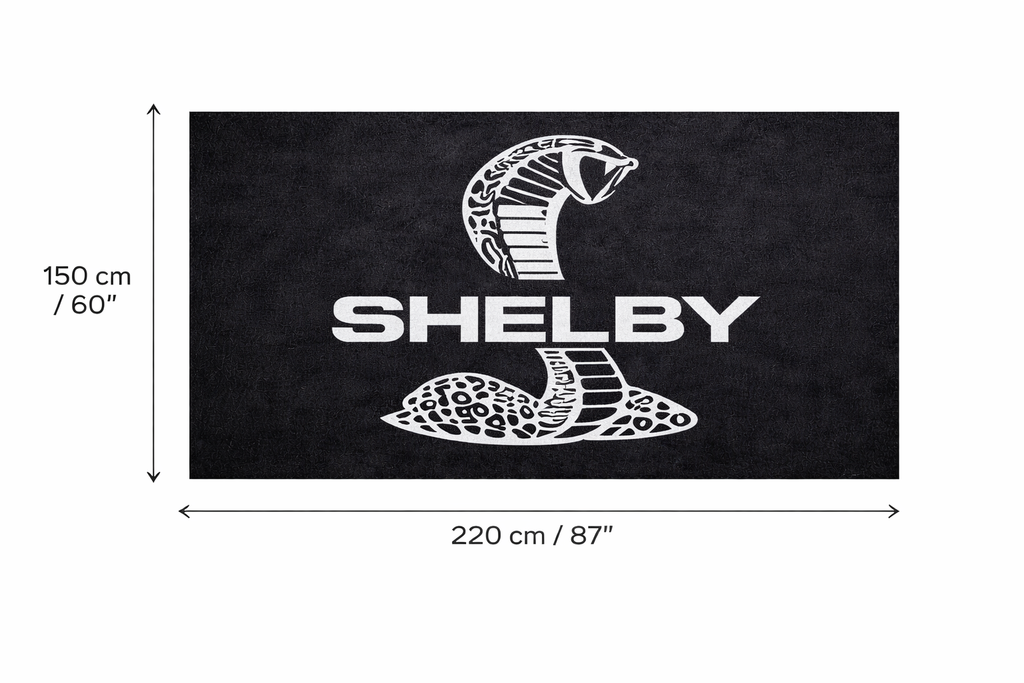 Shelby Cobra Garage Floor Mat - 5x7 ft (60x87") Non-Slip Area Rug / Wall Decor