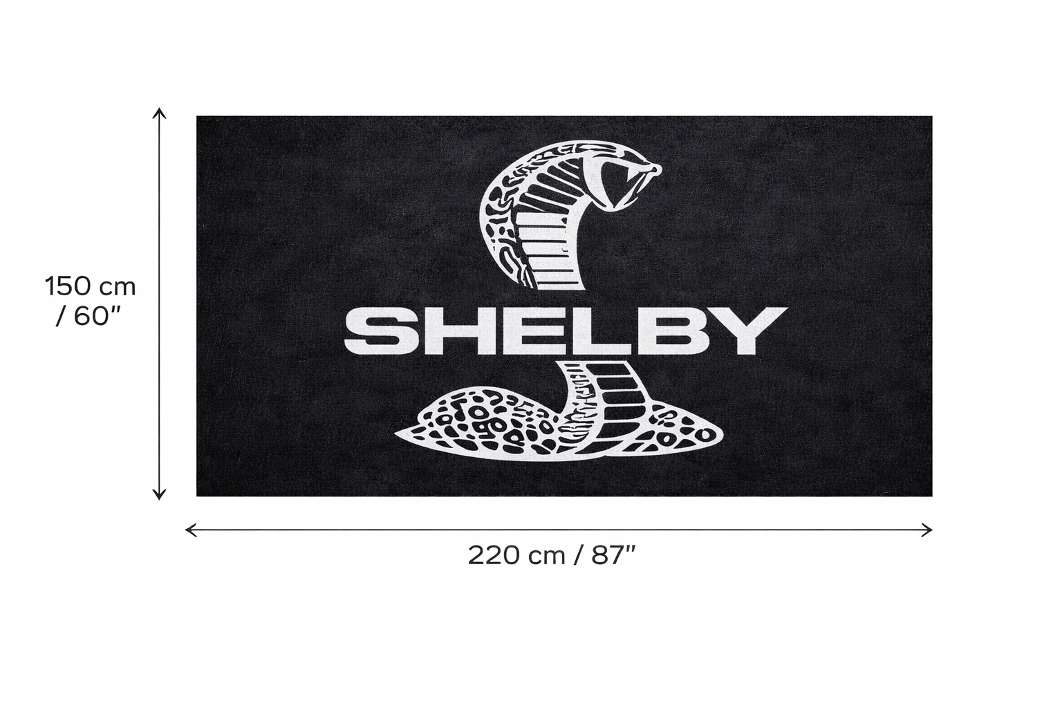 Shelby Cobra Garage Floor Mat - 5x7 ft (60x87") Non-Slip Area Rug / Wall Decor