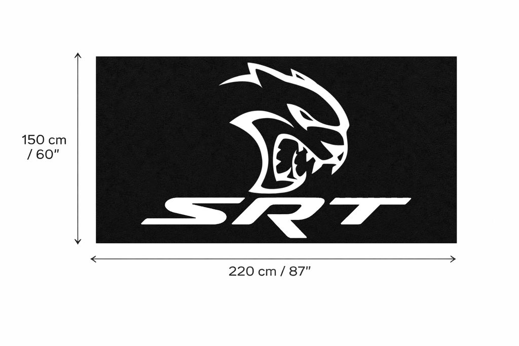 Dodge SRT Hellcat Garage Floor Mat - 5x7 ft (60x87") Non-Slip Area Rug / Wall Decor