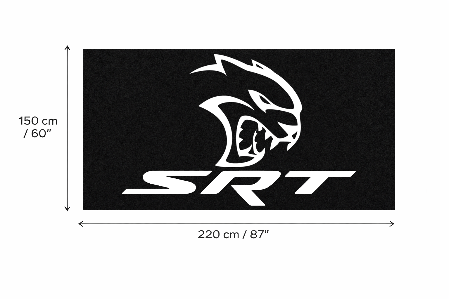 Dodge SRT Hellcat Garage Floor Mat - 5x7 ft (60x87") Non-Slip Area Rug / Wall Decor